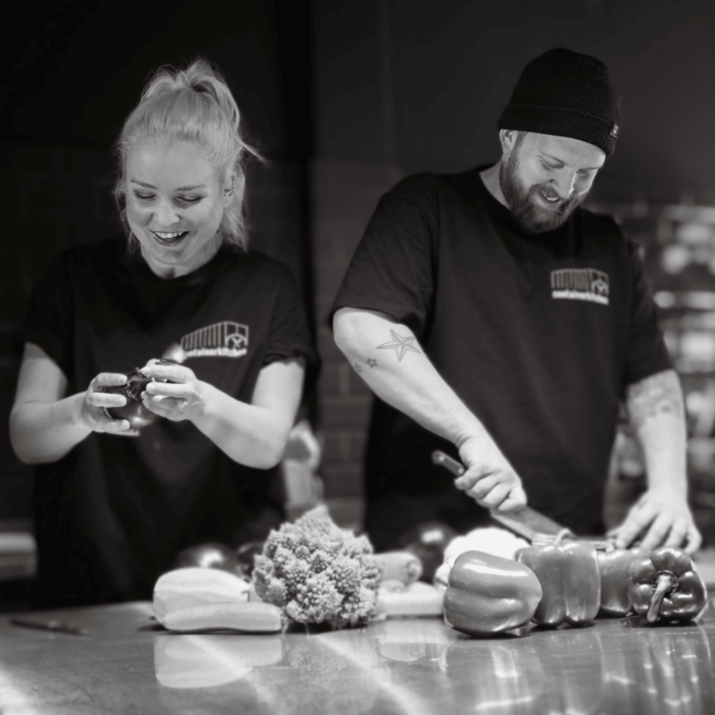 Team beim Vorbereiten für ein Event